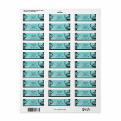 Étiquette Turquoise avec brun noir (Feuille entière)