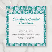 Étiquette turquoise avec Motif de dentelle Crochet (Devant)