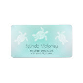 Étiquette Turquoise blanche (Devant)