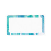 Étiquette Turquoise bleu aquarelle teinture noire Adresse bl (Devant)