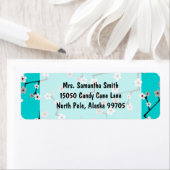 Étiquette Turquoise Bleu Cerisier Blossom Imprimer (En situation)