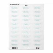 Étiquette Turquoise Bleu clair Élégant Design moderne Script (Feuille entière)