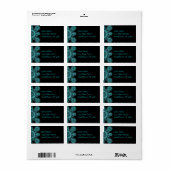 Étiquette Turquoise bleu et noir dentelle dentelle Mandala (Feuille entière)