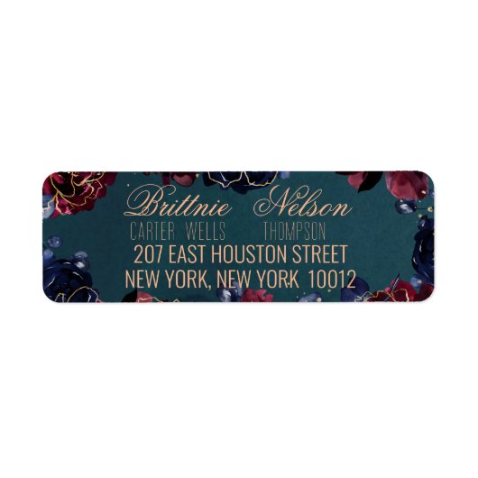 Étiquette Turquoise Bordeaux Sapphire Bijou Tone Rose Retour (Devant)