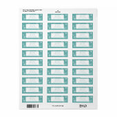 Étiquette turquoise Christmas Snowflakes (Feuille entière)