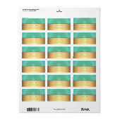 Étiquette Turquoise d'or Turtle Animal Tribal (Feuille entière)