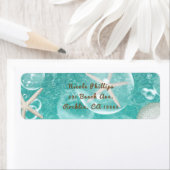 Étiquette Turquoise Enchanted Sea Starfish & Bubles Ocean Pa (En situation)