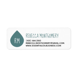 Étiquette Turquoise Essential Oil Drop Product Business