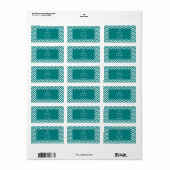 Étiquette Turquoise et blanc Motif Chevron (Feuille entière)