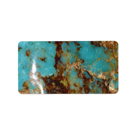 Étiquette Turquoise et or (Devant)