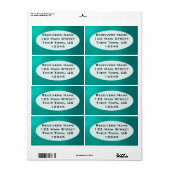 Étiquette Turquoise métallique (Feuille entière)