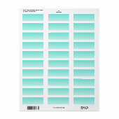 Étiquette Turquoise Ombre (Feuille entière)