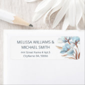 Étiquette Turquoise Rose Gold Fleur | Mariage (En situation)