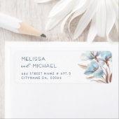 Étiquette Turquoise Rose Or Fleur | Mariage (En situation)
