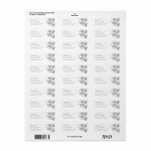 Étiquette Turquoise Rose Or Fleur | Mariage (Feuille entière)