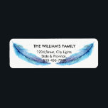 Étiquette Turquoise Turquoise Plumes Oiseau Peacock Mariage<br><div class="desc">Des plumes propres à l'aquarelle art arrière - plan de façon décorative est présenté.</div>