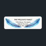 Étiquette Turquoise Turquoise Plumes Oiseau Peacock Mariage<br><div class="desc">Des plumes propres à l'aquarelle art arrière - plan de façon décorative est présenté.</div>