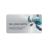 Étiquette Turquoise Turtle Silver (Devant)