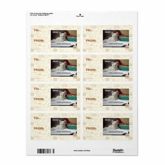 Étiquette Tutor Kitty (Feuille entière)