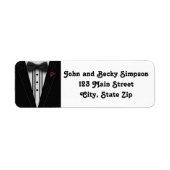 Étiquette Tuxedo avec Monogramme de Cravate Bow (Devant)