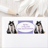 Étiquette Tuxedo Chat Chats Violet Adresse de retour Étiquet (En situation)