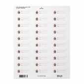 Étiquette Tuxedo Gingerbread Cookie Noël Nœud Rouge (Feuille entière)