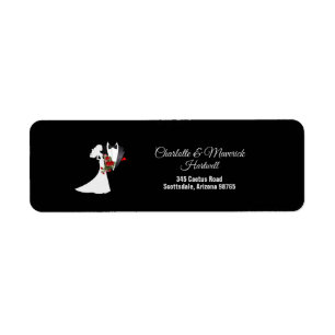 Étiquette Tuxedo Suit & Bride Silhouette Adresse de retour