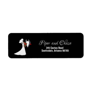 Étiquette Tuxedo Suit & Bride Silhouette Adresse de retour