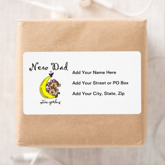 Étiquette Twin Girls New Papa Cadfts (En situation)