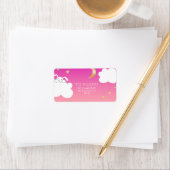 Étiquette Twinkle Bunny Star Rose Adresse de retour (En situation)