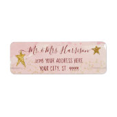Étiquette Twinkle Little Star Blush Pink Gold Adresse de ret (Devant)