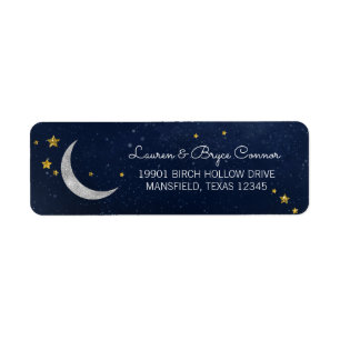 Étiquette Twinkle Little Star Galaxy & Moon Adresse de retou