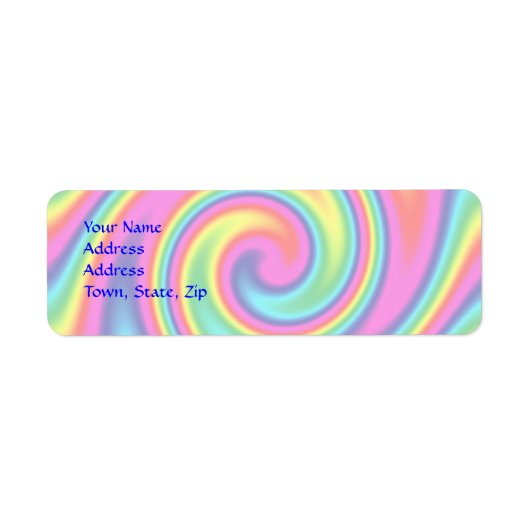 Étiquette Twirl arc-en-ciel multicolore (Devant)