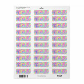 Étiquette Twirl arc-en-ciel multicolore (Feuille entière)