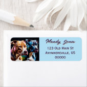 Étiquette Two Pit Bull Terriers portrait (En situation)