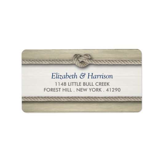 Étiquette Tying The Knot Rustic Beach Wedding (Devant)