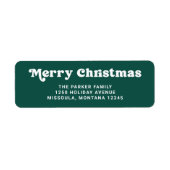 Étiquette Typographie amusante | Joyeux Noël vert moderne (Devant)