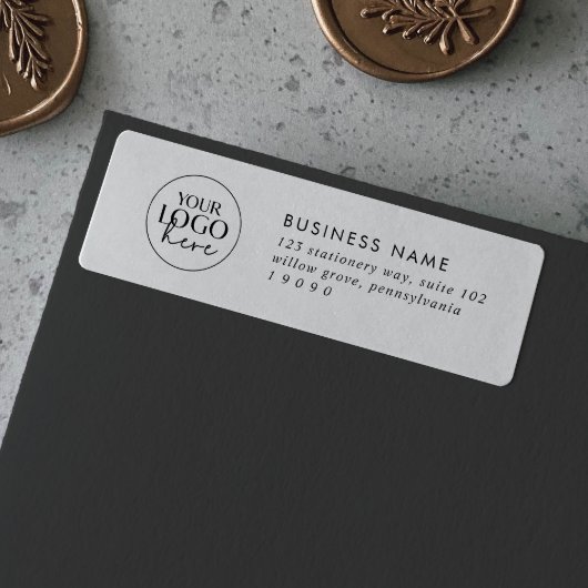 Étiquette Typographie chic Logo d'entreprise Adresse de reto