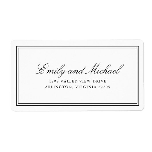 Étiquette Typographie classique simple et élégante (Devant)