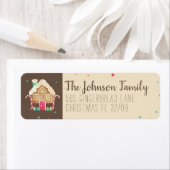 Étiquette Typographie de l'aquarelle festive + Maison en pai (En situation)