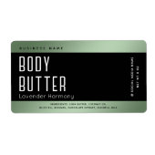 Étiquette Typographie de luxe moderne simple noir (Devant)