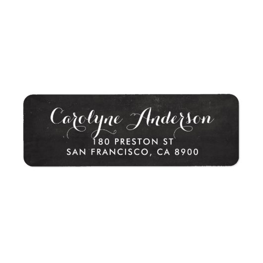 Étiquette Typographie de manuscrit sur le tableau rustique (Devant)