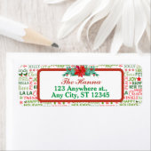 Étiquette Typographie de Noël rouge et vert sans couture (En situation)