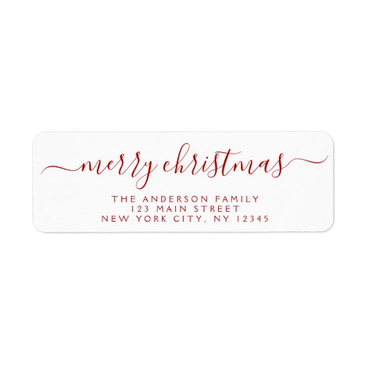 Étiquette Typographie de script moderne élégante Joyeux Noël (Devant)