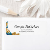 Étiquette Typographie de script Peacock Adresse de retour (En situation)