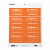 Étiquette Typographie éffrayante Halloween Cuisinier Étiquet (Feuille entière)