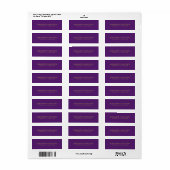 Étiquette Typographie élégante Adresse Violet Or (Feuille entière)