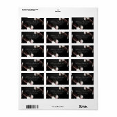 Étiquette Typographie Florale Élégante et Raffinée Adresse d (Feuille entière)