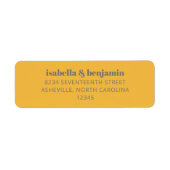 Étiquette Typographie Gras Jaune et Gris Moderne Mariage Inv (Devant)