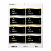 Étiquette Typographie lux simple coeur d'or noir (Feuille entière)